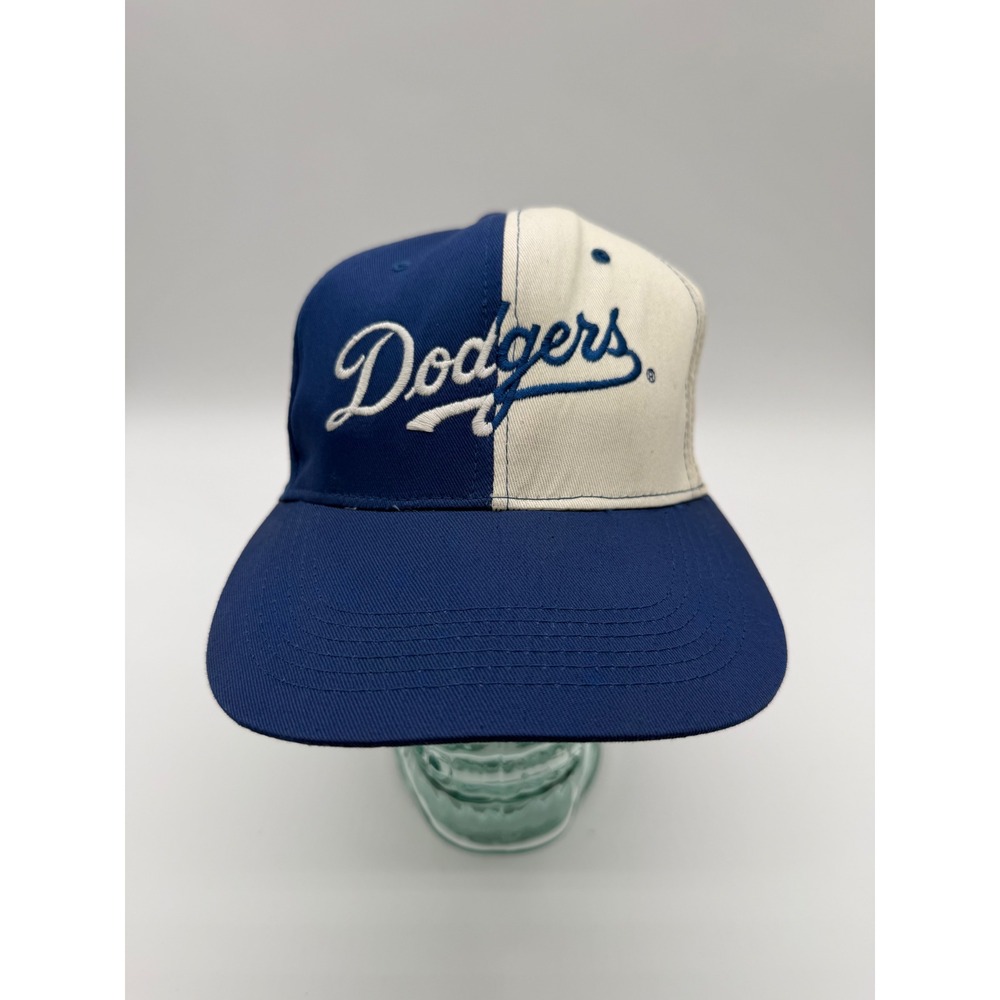 Vintage LA Dodgers Unocal 76 Snapback Hat Split Panel Blue White MLB Cap